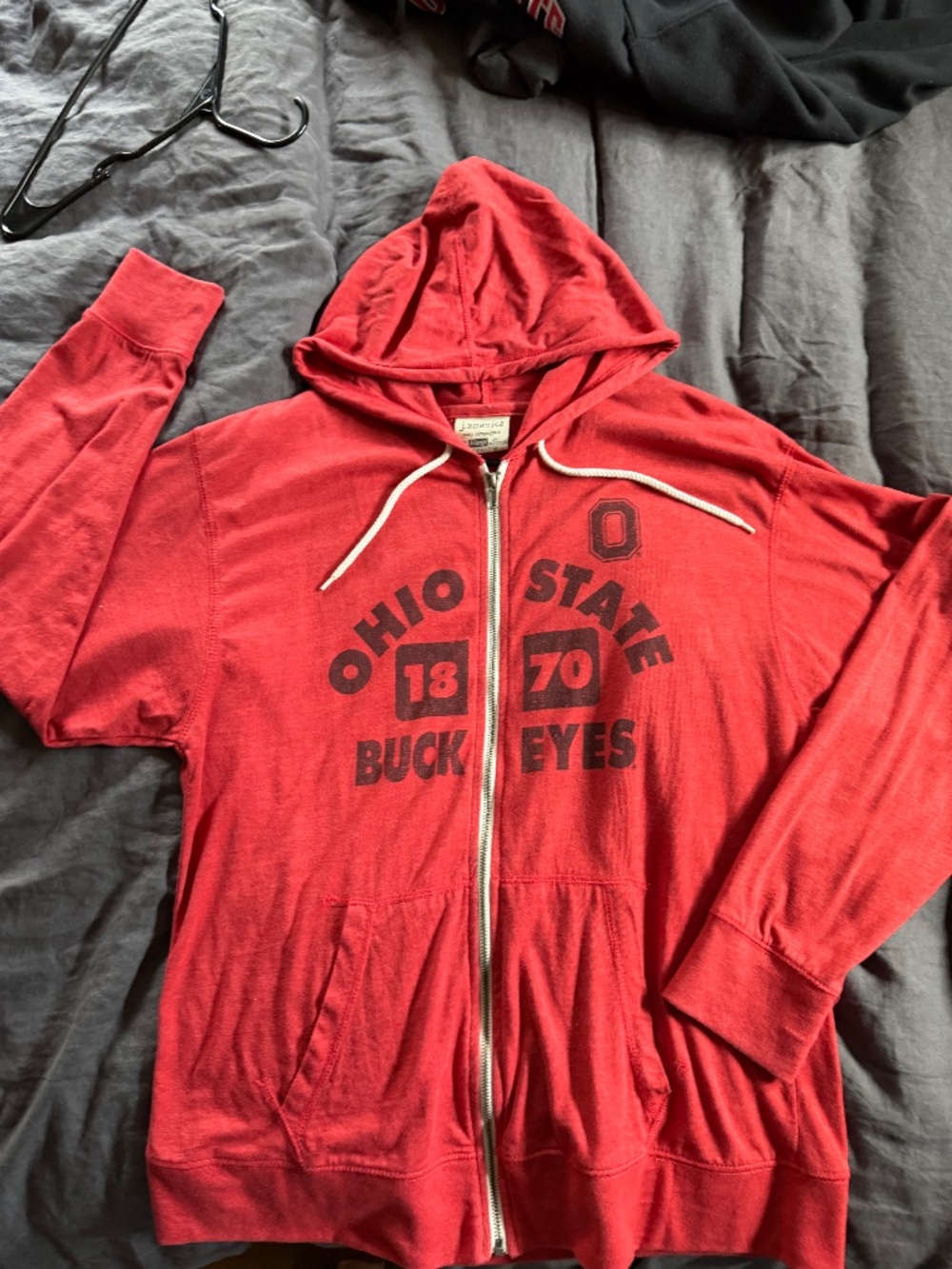 Ohio State Buckeyes Red Zip-Up Hoodie – J.America – Size XL